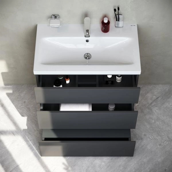 Тумба под раковину напольная AM.PM GEM S M91FSX0752GM графит матовый