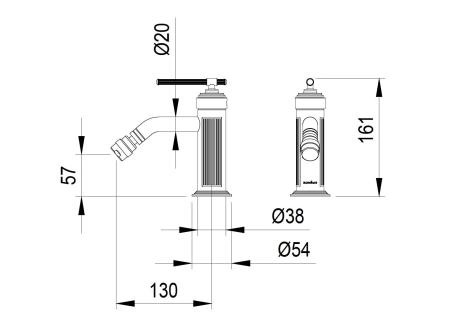 Смеситель для биде Boheme ETERNA BRONZE 176-BR