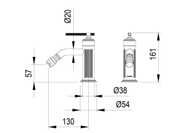 Смеситель для биде Boheme ETERNA MATT GOLD 176-MG