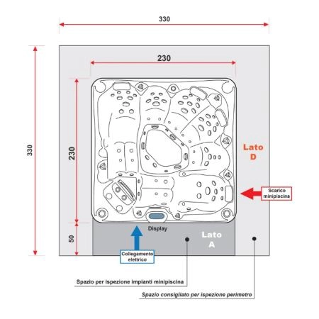 Gruppo Treesse Rodas Минибассейн 230х230х87см., отдельностоящий, с панелями, с крышкой, цвет: белый