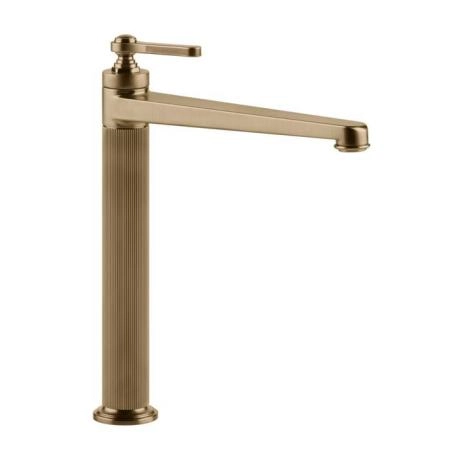 Gessi Venti20 Смеситель для раковины, на 1 отв., высокий, с донным клапаном, цвет: Warm Bronze Br. PVD