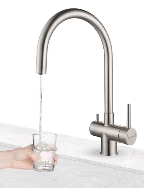 Смеситель для кухни Paulmark Heller брашированная сталь He213218-SS, под фильтр