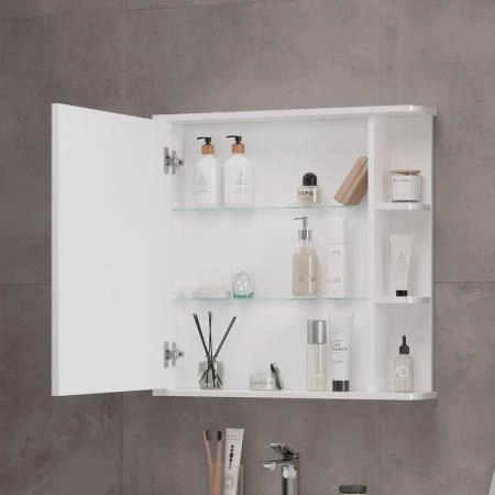 Шкаф зеркальный Twing 70 белый глянец