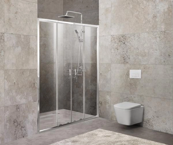 Душевая дверь BelBagno UNIQUE 150-180 матовое стекло 5 мм профиль хром UNIQUE-BF-2-150/180-P-Cr