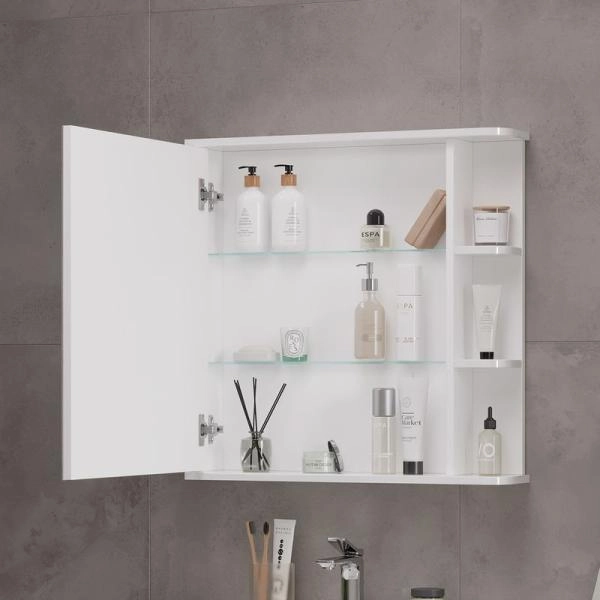 Шкаф зеркальный Twing 70 белый глянец