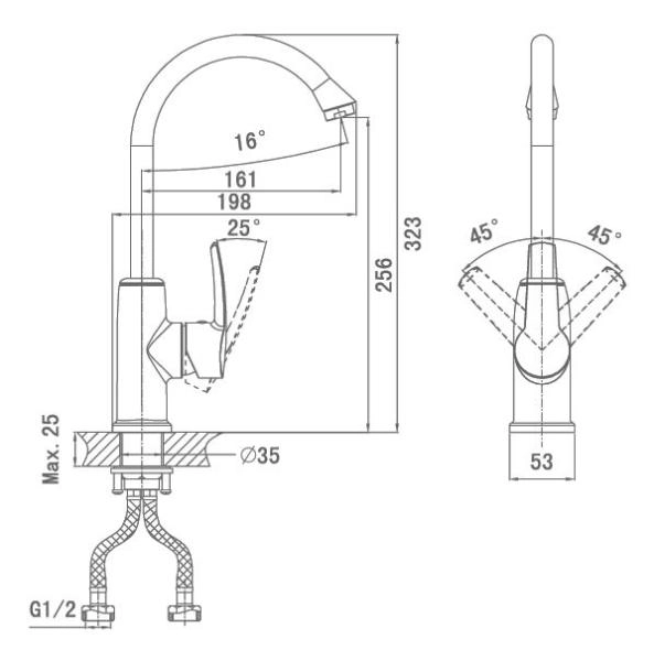 Смеситель для кухни D&K Rhein Valerius (DA1362401)