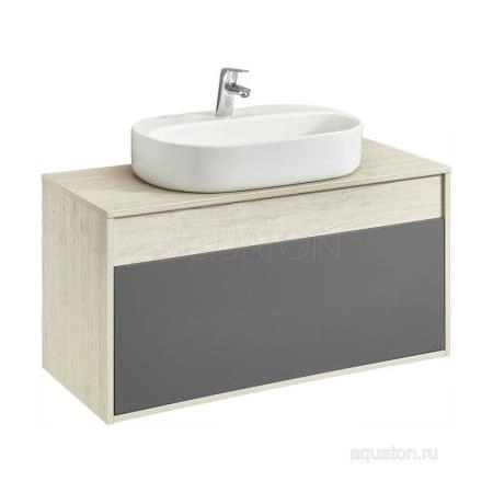 Тумба под раковину AQUATON Лофт Урбан 100 серый графит, дуб орегон 1A247701LQX60