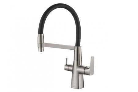 Смеситель для кухни ZORG Steel Hammer (SH 818-6 SATIN) черный | сатин