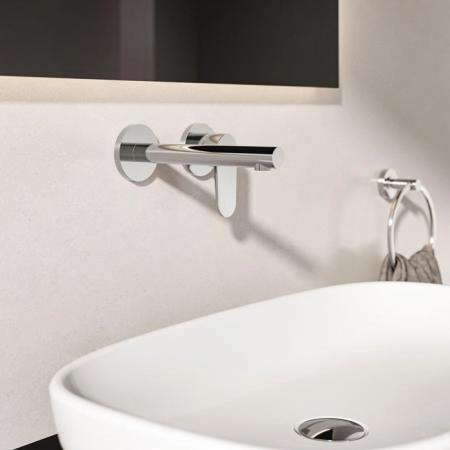 Ideal Standard Ceralife O Смеситель для раковины, настенный, излив: 18см., без донного клапана, для монтажа с A1313NU цвет: хром
