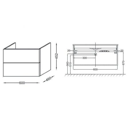 Тумба под раковину Jacob Delafon VOX EB2080-R1-E16 60 см цвет ореховое дерево