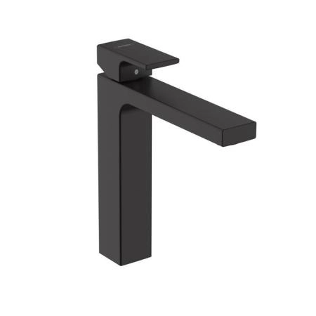 Hansgrohe Vernis Shap Смеситель для раковины, излив 190 мм, с донным клапаном, цвет: матовый черный