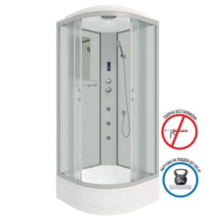 Душевая кабина Niagara NG-3301-14F 900х900х2150 средний поддон 26см стекло матовое