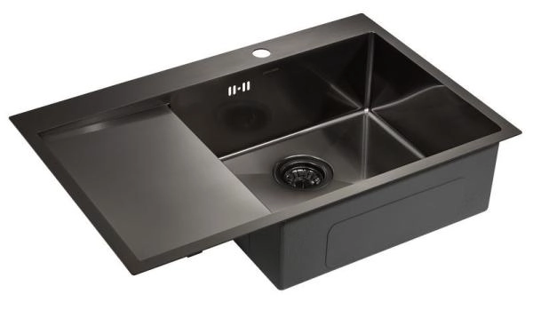 Кухонная мойка Paulmark ATLAN R PM217851-GMR вороненая сталь правая 780х10мм нерж. Сталь