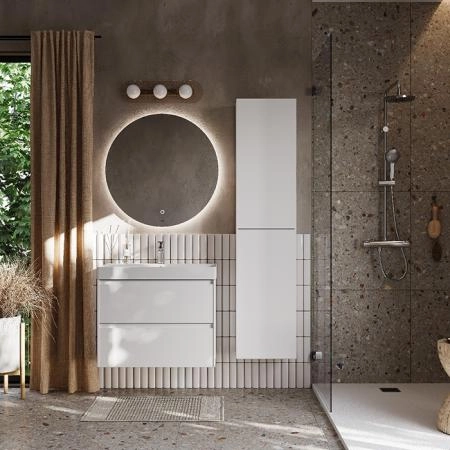 Roca Ona Тумба подвесная 80x45x56см, с 2 ящиками, цвет: белый матовый