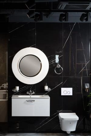 Зеркало Boheme SHINE Белое d82 528-W