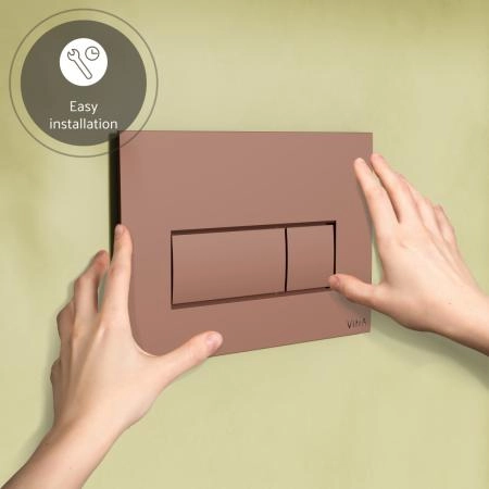 Кнопка смыва для инсталляции VitrA Root Square  740-2340 мягкая медь глянец двойный смыв