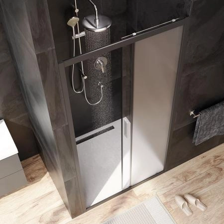 Дверь душевая в нишу AM.PM Gem W90G-100-1-195BM прозрачное, матовое; профиль черный