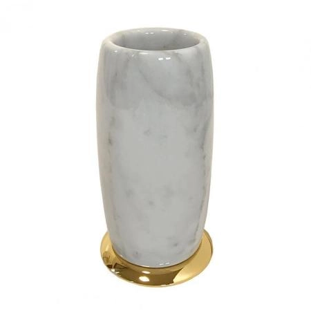 3SC Elegance Стакан настольный, цвет: мрамор bianco carrara/золото 24к. Lucido