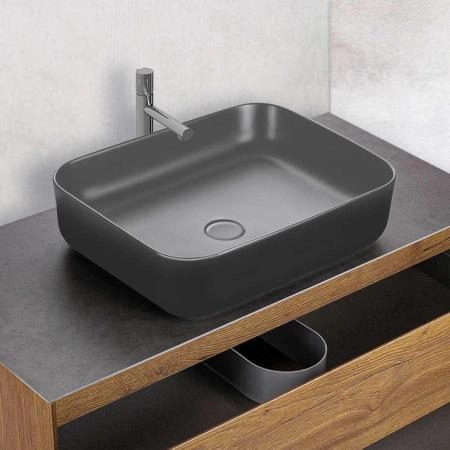 Раковина Vincea VBS-105MA, 500*390*130, накладная, цвет антрацит матовый фарфор