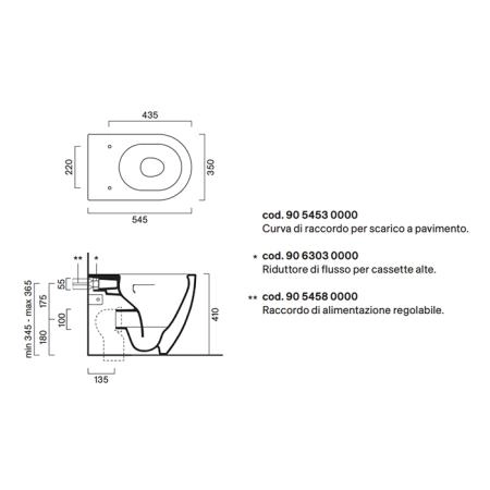 Catalano Sfera Унитаз напольный 55x35см, безободковый, смыв Tornado, покрытие Twinglaze+, цвет: белый матовый
