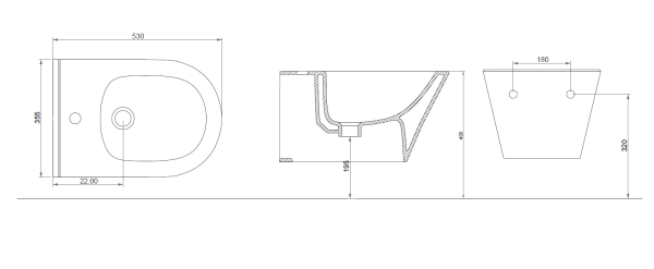 Биде подвесное Boheme Avva Белый глянец 974-W