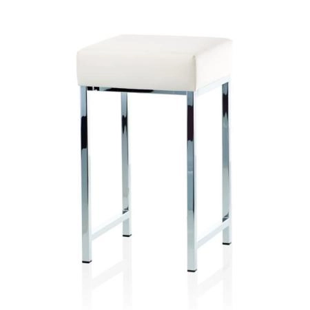 Decor Walther DW 64 Табурет 30x30x52cм, напольный, цвет: хром / белый