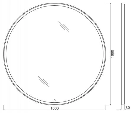 Зеркало Belbagno SPC-RNG-700-LED-TCH Led подсветка, сенсор 700x30