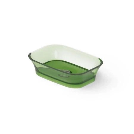 Dea Design Washbasins Раковина 55х38х14см., накладная, без отв., Glasstech, прозрачная смола, цвет: Emerald R3