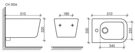 Биде Ceramicanova NEW DAY CN3006 подвесное