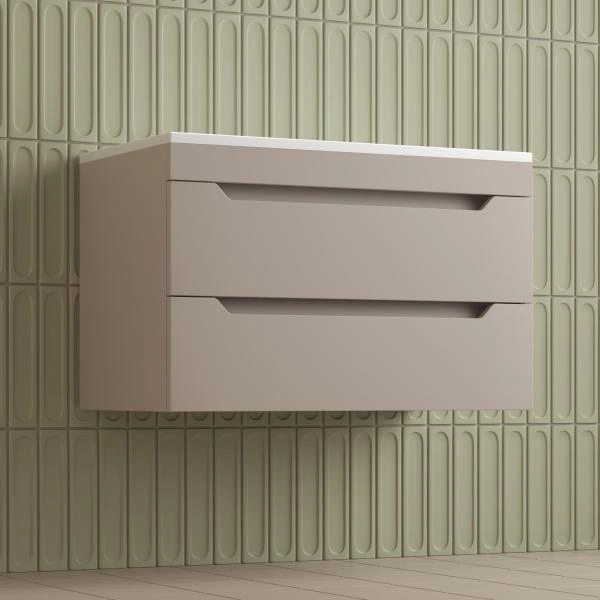 Тумба подвесная Style Line Остин под раковину Фортуна 80 2 ящ крем эмаль PLUS