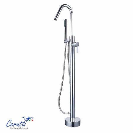 Смеситель напольный Ceruttispa Селла (SELLA) из латуни, цвет хром