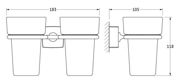 Стаканы для зубных щеток FBS Esperado ESP 007 матовый хрусталь, хром