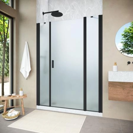 Душевая дверь Vegas-glass EP-2F NOVO h2000 200 02М 10 R, профиль черный матовый, стекло сатин