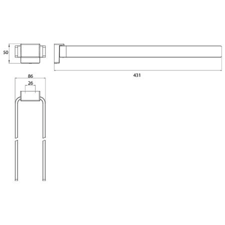 Emco Cue Полотенцедержатель 43см., двойной, цвет: хром