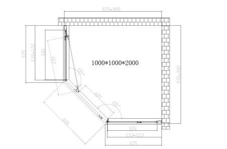 Душевой уголок Vincea Show VSP1-4SH100CL, 1000*1000, хром, стекло прозрачное