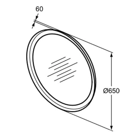 Ideal Standard Conca Круглое зеркало с подсветкой 65 см (Металлическая накладка, закругленная задняя рама, функциональная светодиодная подсветка)