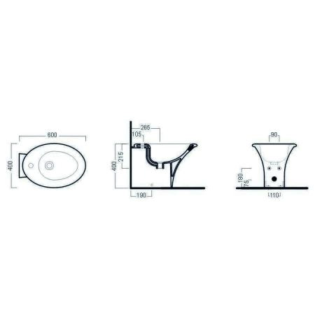 Биде Hatria Sculture YR42 60x40 напольное