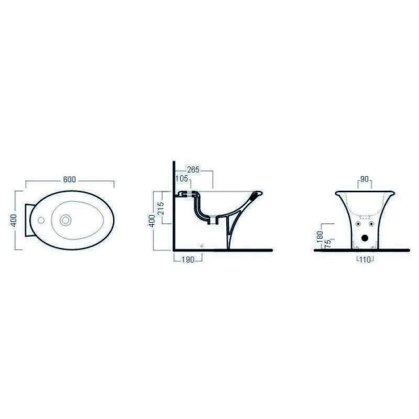 Биде Hatria Sculture YR42 60x40 напольное