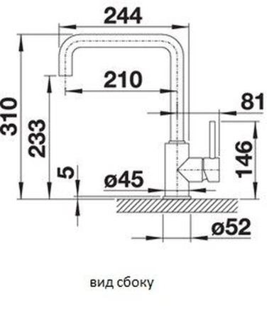 Смеситель Blanco MILI 526236 черный гранит для мойки