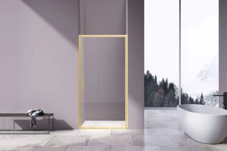 Душевая дверь Vincea Slim 8mm VDP-4SL100CLG, брашированное золото, стекло прозрачное