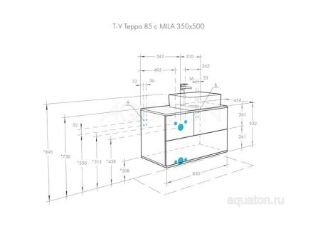 Тумба под раковину AQUATON Терра 85 дуб кантри, антрацит 1A247201TEKA0
