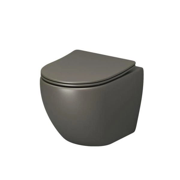 Унитаз Grossman GR-4455GSMS Color (485*365*360) ХАКИ МАТОВЫЙ подвесной Безободковый с тонкой крышкой
