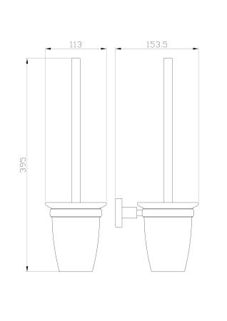 Туалетный ершик в комплекте WONZON & WOGHAND EASY, Хром (WW-8129)
