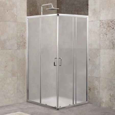Душевой уголок BelBagno UNIQUE 85-100x85-100 матовое стекло 5 мм профиль хром UNIQUE-A-2-85/100-M-Cr