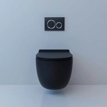 Унитаз ESBANO FORTEX торнадо черный матовый безободковый подвесной 555х370х370