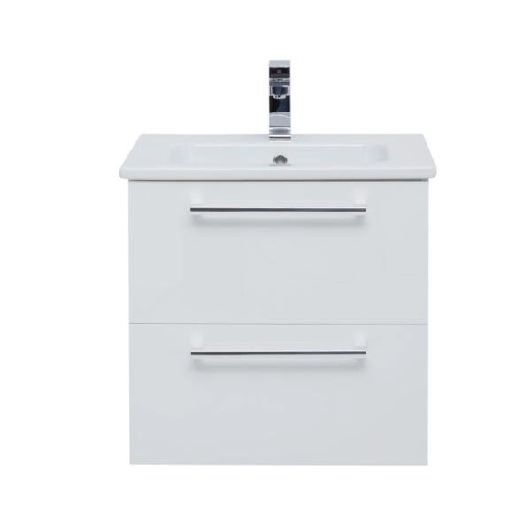 Тумба Dreja GIO 60 см под умывальник белый глянец, подвесная