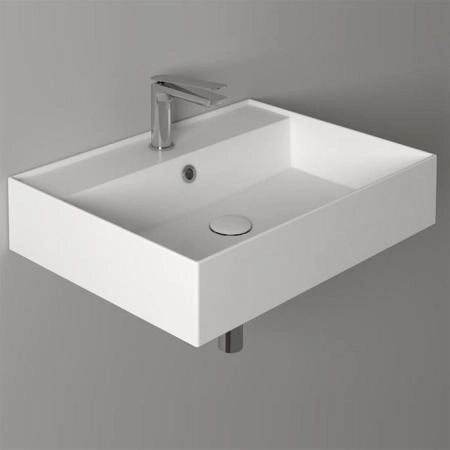 Simas Agile Раковина 61х46 см, 1 отв., подвесная/накладная, с переливом, цвет: белый