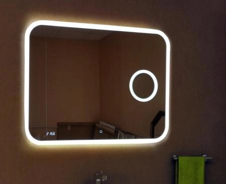 Зеркало Континент Bliss LED 1000х700 c часами и подсветкой ЗЛП256