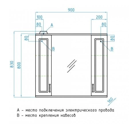Зеркальный шкаф Style Line Олеандр-2 90/С, рельеф пастель
