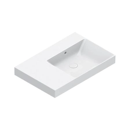 Catalano Zero Раковина 75x50см чаша справа, без отв., цвет: белый глянцевый
